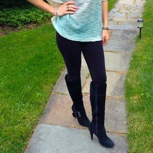 Steve Madden Black Suede Heeled Boots